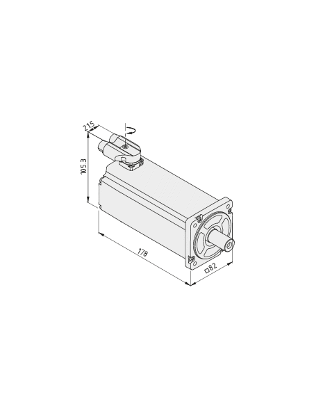 Motor SE 80-350-5-55-R, similar al RAL 9006 aluminio