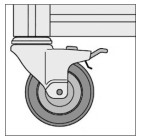 Rueda giratoria D75 con freno