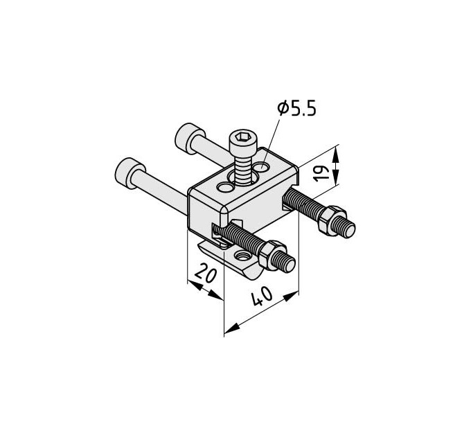 Tensor correa-bloque fijación 8 R25