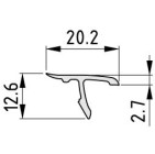 Perfil junta doble panel 8 negro 2