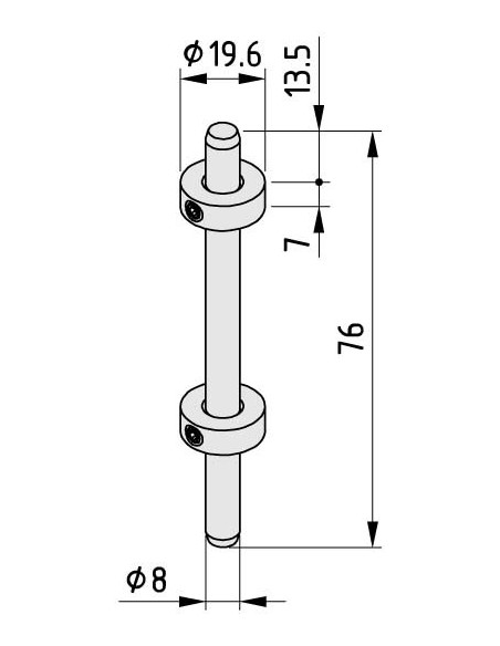 Perno bisagra D8x76