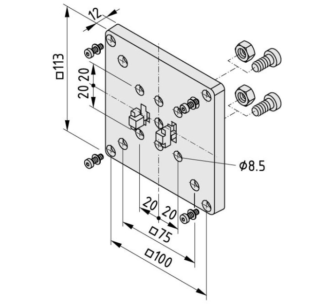 Adaptador monitor 8 VESA 75-100 PA