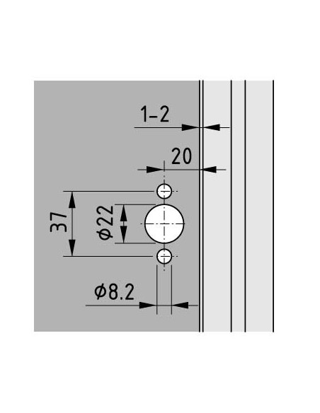 Cerradura panel 8 llave tubular con roseta aplicación a derecha