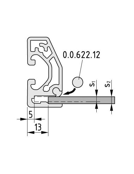 Cordón de retención D6 gris