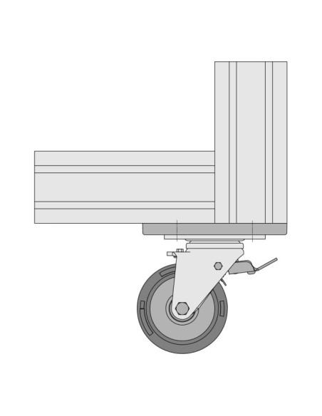 Placa base y transporte 10 200x100 similar al RAL 9006 aluminio