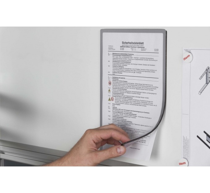 Porta-notas A4 magnético gris
