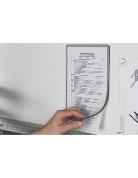 Porta-notas A4 magnético gris