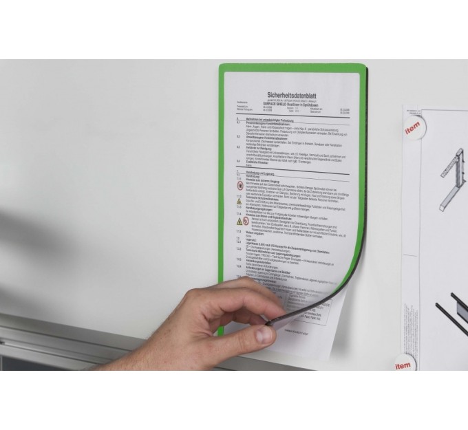 Porta-notas A4 magnético verde