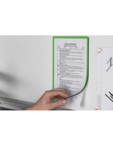 Porta-notas A4 magnético verde