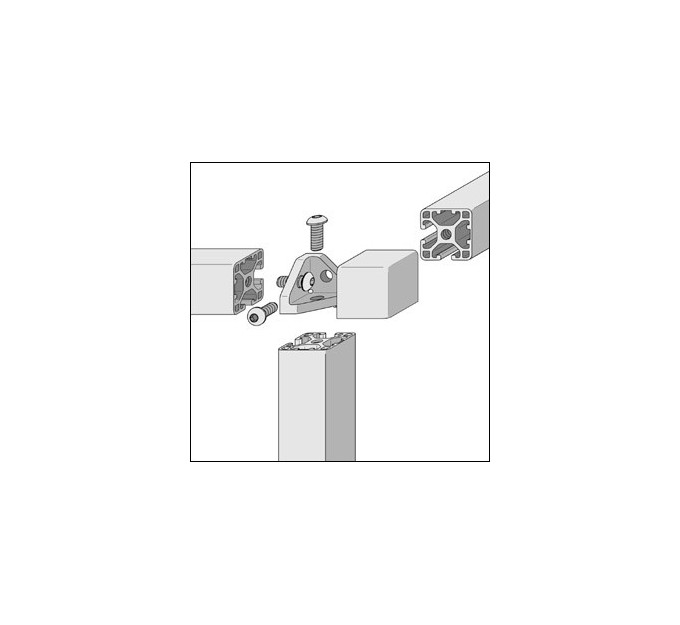 Kit unión vértice 8 40x40x40 gris similar al...