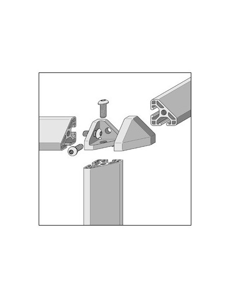 Kit unión vértice 8 40x40-45° gris similar al RAL 7042