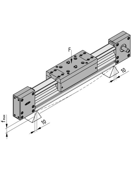 Unidad lineal KRF 8 80x40 ZR accionamiento lado izquierdo