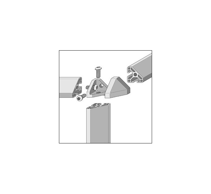 Kit unión vértice 6 30x30-45° gris similar al...
