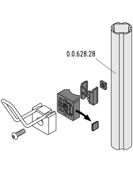 Acoplador de soportes y ganchos D30 negro