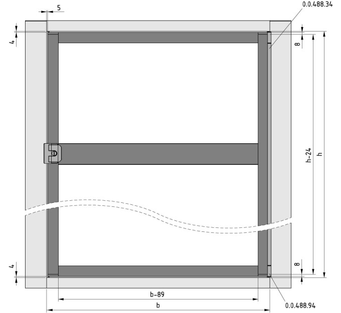 Perfil puerta X 8 40x40 - XMS natural