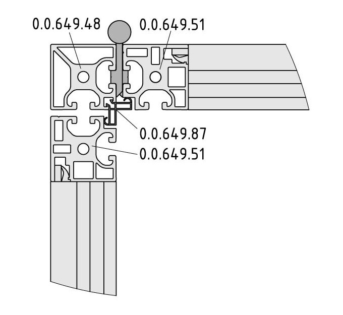Junta para puerta T2 - XMS gris similar al RAL...