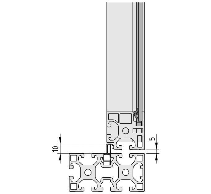 Junta para puerta 8 - XMS gris similar al RAL 7042