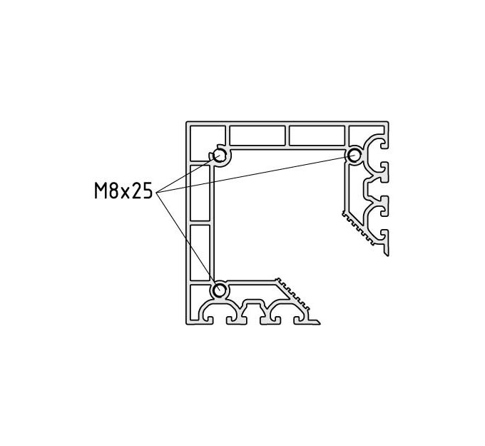 Placa base X 8 200x200-90º M16