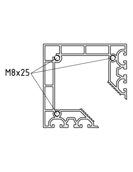 Placa base X 8 200x200-90º M16