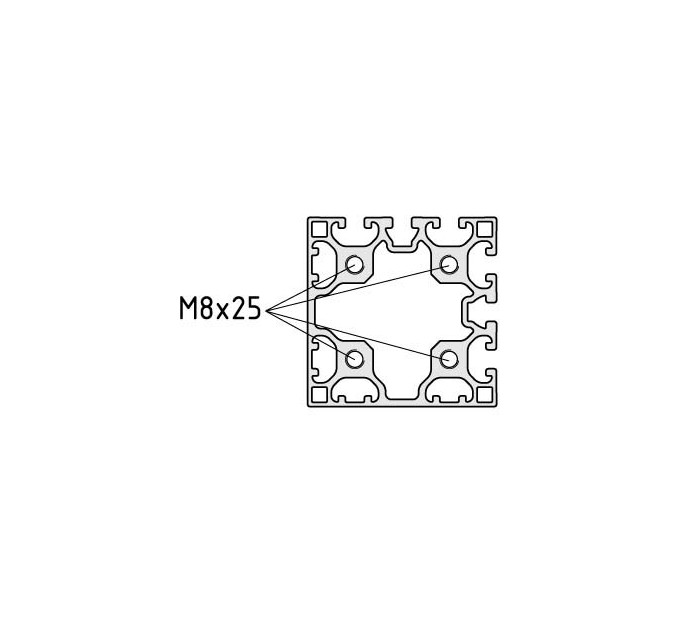 Placa base X 8 160x160-90º M16
