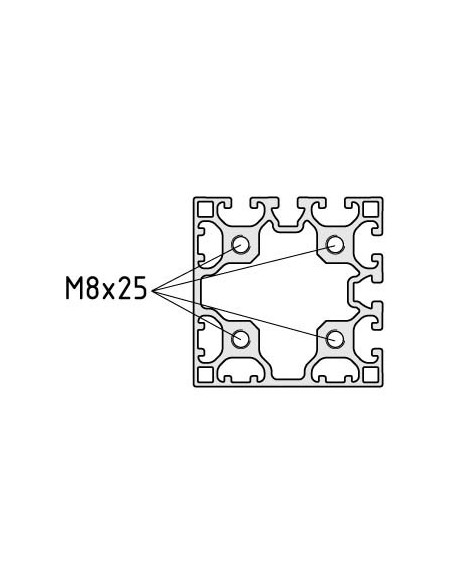 Placa base X 8 160x160-90º M16