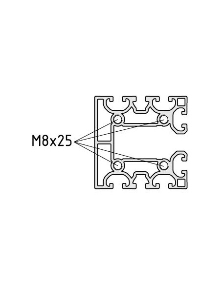 Placa base X 8 240x160-2x90º M16