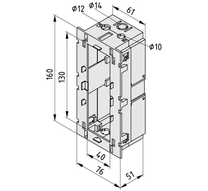 Caja de montaje K76 M45 3 tomas gris