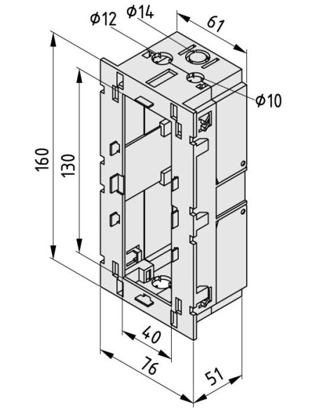 Caja de montaje K76 M45 3 tomas gris