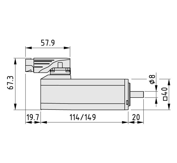 Motor SE 40-035-3-90-R-B similar al RAL 9006...