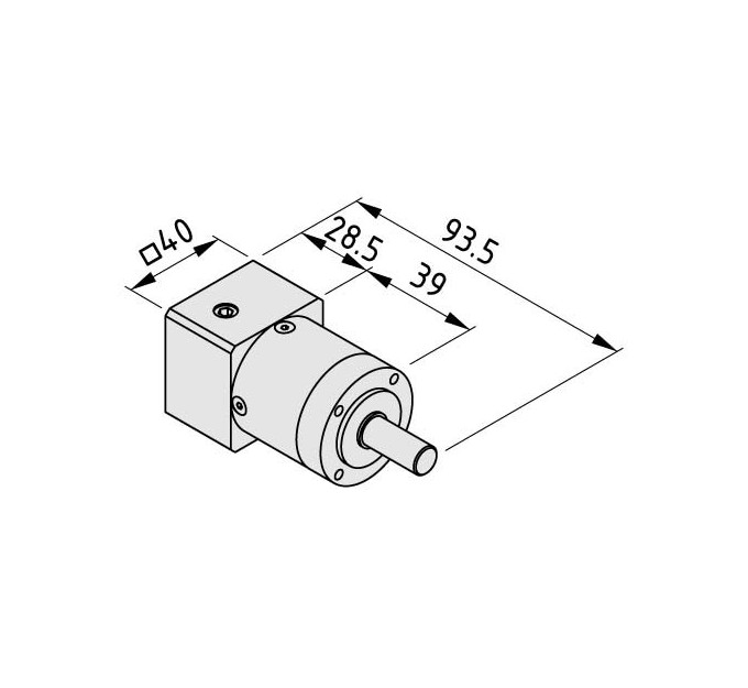 Reductor AP 40-3 similar al RAL 9006 aluminio