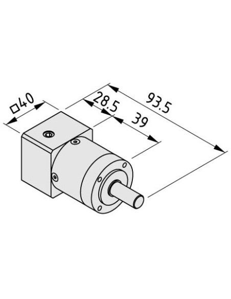 Reductor AP 40-3 similar al RAL 9006 aluminio