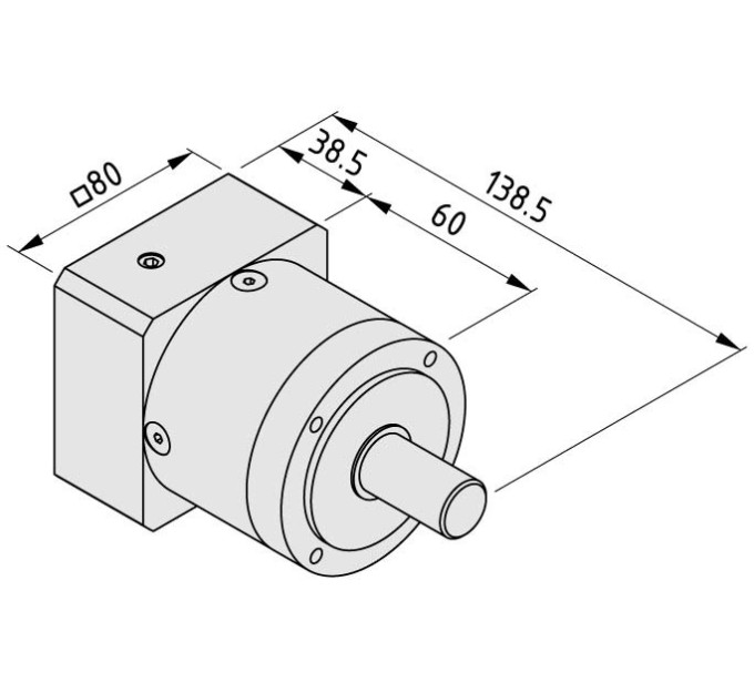 Reductor AP 80-5 similar al RAL 9006 aluminio