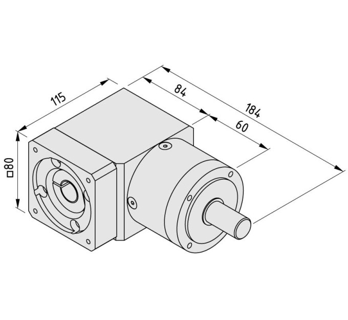 Reductor WP 80-3 similar al RAL 9006 aluminio