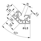 Perfil X 8 40-45° K15 - XMS natural 2