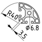 Perfil X 8 R40-90° - XMS natural 2
