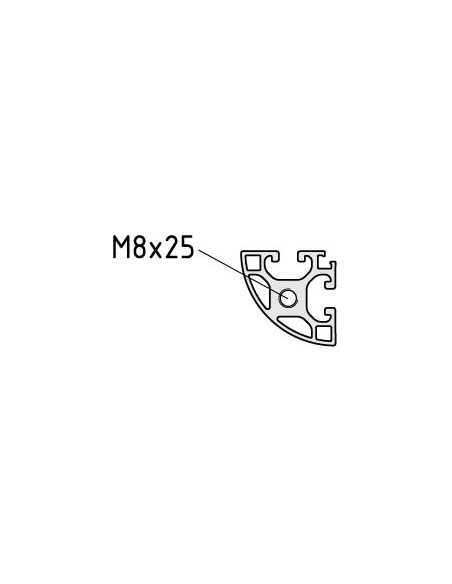 Placa base X 8 40 R40-90° M16 similar al RAL 9006 aluminio