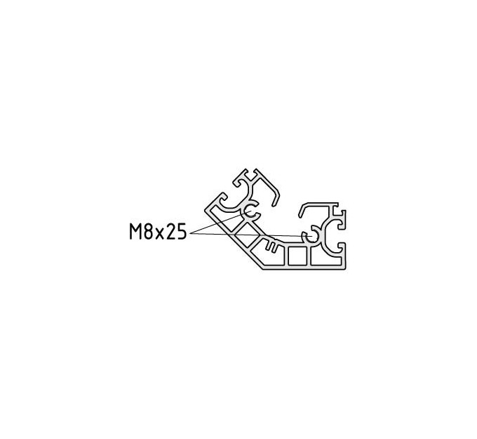 Placa base X 8 40-45° M16 similar al RAL 9006...