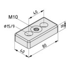 Placa base 8 80x40 M10 similar al RAL 9006 aluminio 2