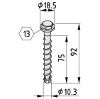 Tornillo anclaje ST 8x85 zincado 2