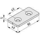 Pletina 8 80x40 St similar al RAL 9006 aluminio 2