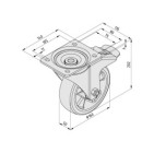 Rueda giratoria D160 PU 140x110 con freno 2