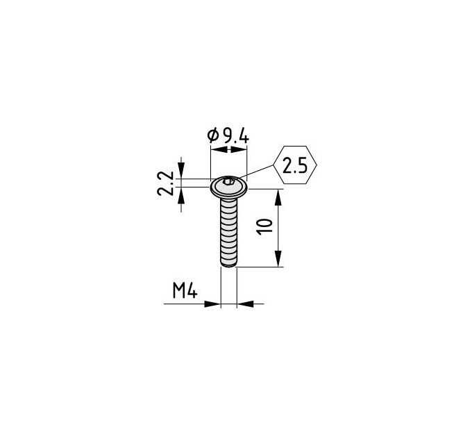 Tornillo con valona M4x10 zincado