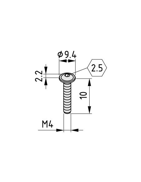 Tornillo con valona M4x10 zincado