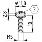 Tornillo con valona M5x10 zincado