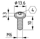 Tornillo con valona M6x10 zincado