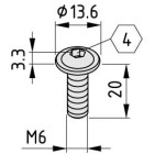 Tornillo con valona M6x20 zincado