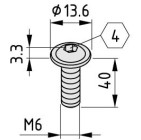Tornillo con valona M6x40 zincado