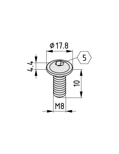 Tornillo con valona M8x10 zincado