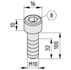 Tornillo Allen DIN 912 M10x100 zincado