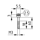 Tornillo Allen DIN 912 M3x60 negro